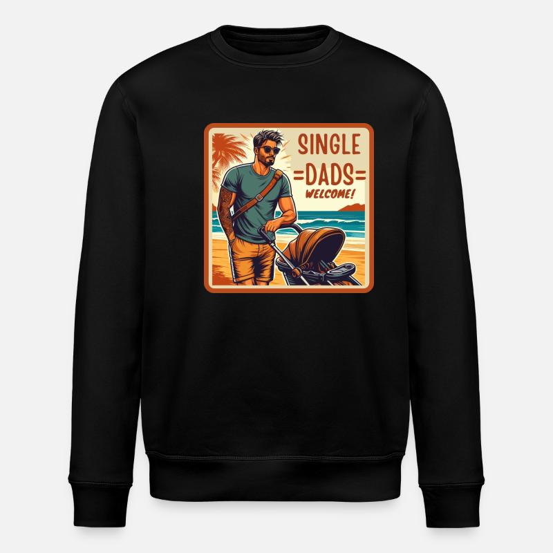 Single Dads Welcome - Stanley/Stella Unisex Bio-Sweatshirt ROLLER - Schwarz