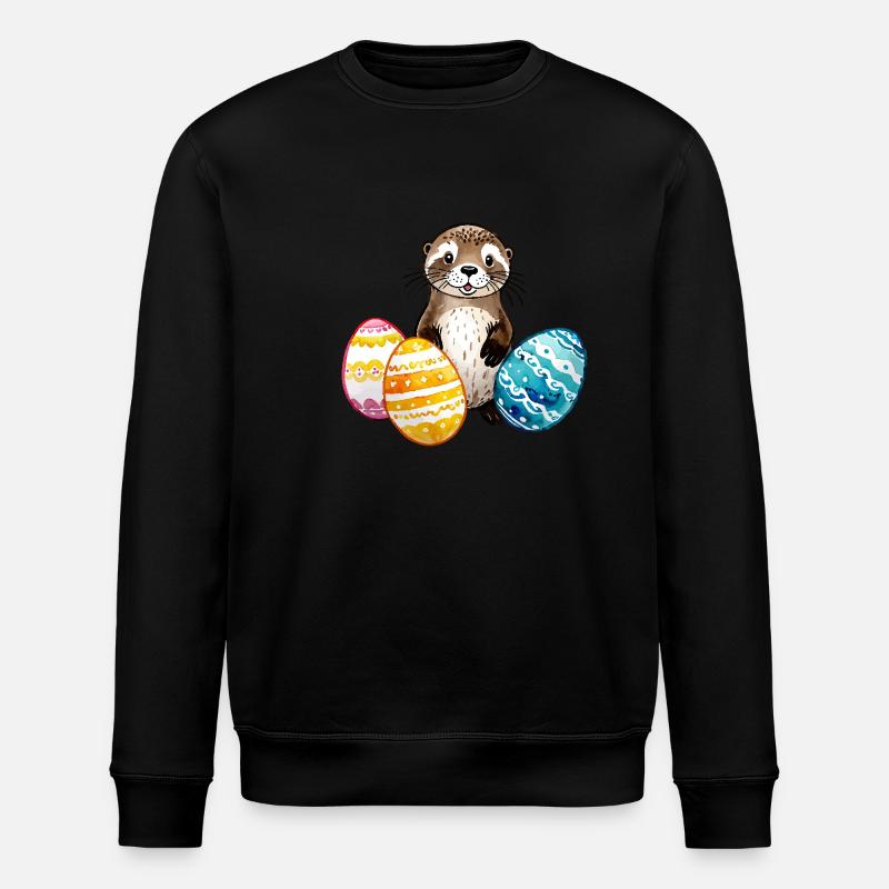 Loutre Aquarelle de Pâques - Sweat bio ROLLER Stanley/Stella Unisexe - noir