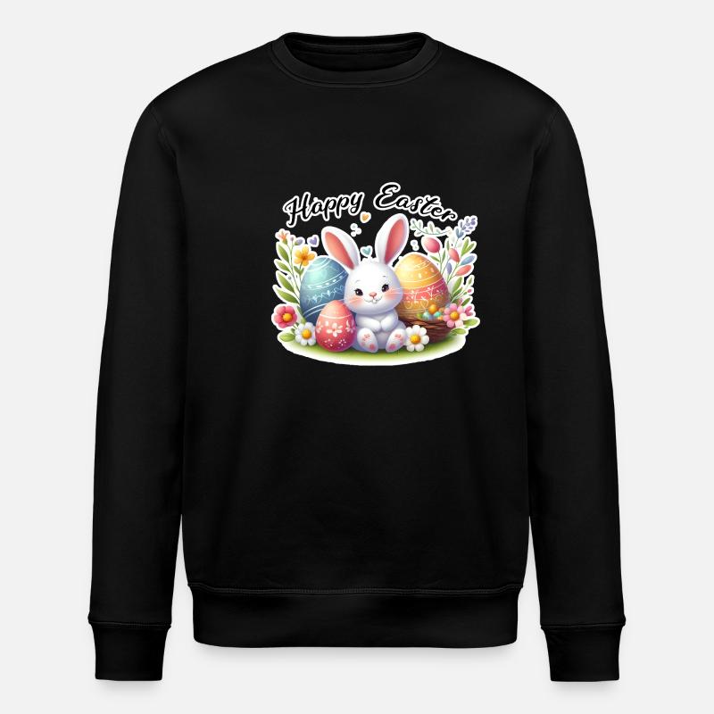 Joyeux lapin de Pâques - Sweat bio ROLLER Stanley/Stella Unisexe - noir