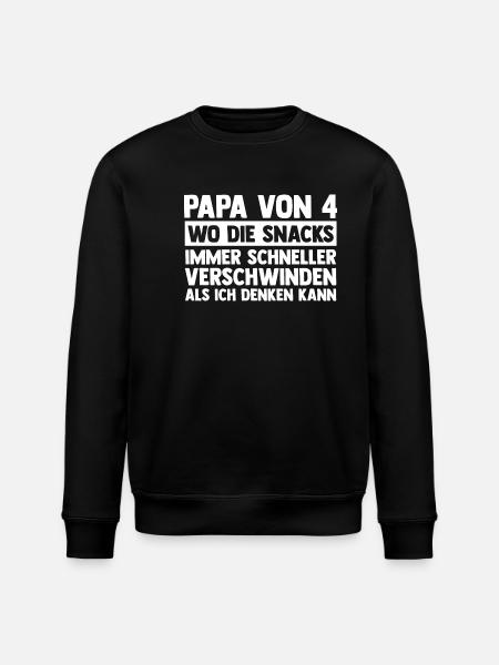 Dad of 4 children - Stanley/Stella ROLLER Unisex Organic Sweatshirt - black