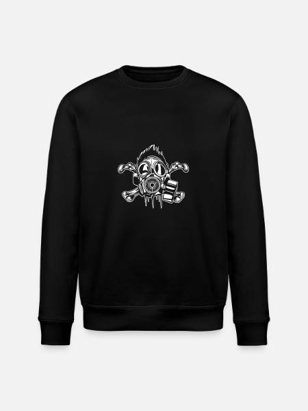 Crossbones gasmask - Stanley/Stella ROLLER Unisex Organic Sweatshirt - black