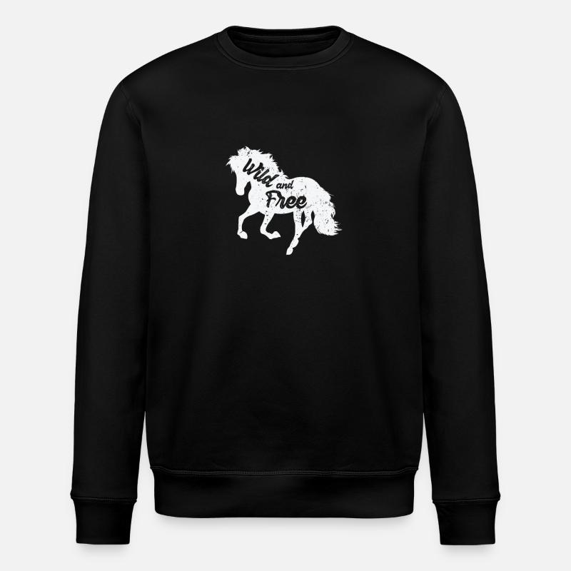 Cheval "sauvage et libre" - Sweat bio ROLLER Stanley/Stella Unisexe - noir