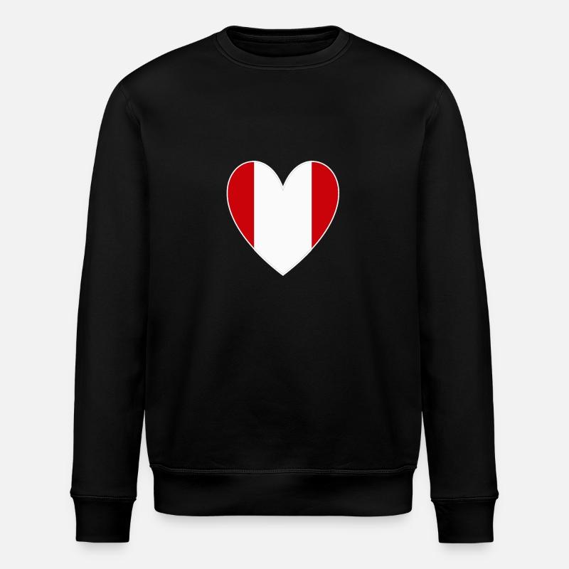 Peru Heart - Stanley/Stella ROLLER Unisex Organic Sweatshirt - black