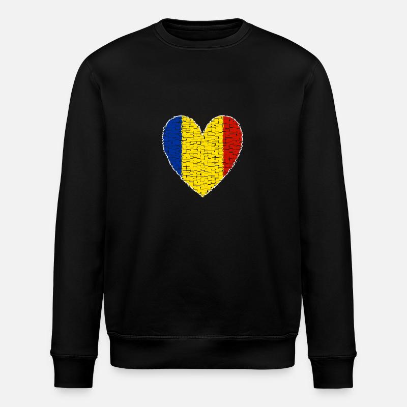 Conception d’Art Coeur Roumanie - Sweat bio ROLLER Stanley/Stella Unisexe - noir