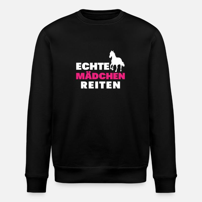 Echte mädchen reiten - Stanley/Stella Unisex Bio-Sweatshirt ROLLER - Schwarz