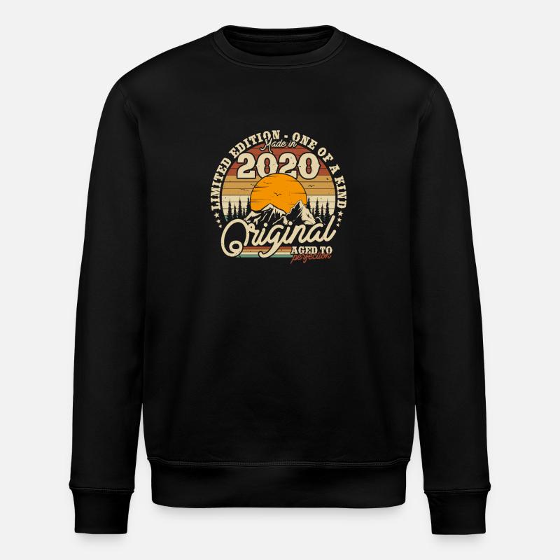 Retro Birthday Joy 2020 - Stanley/Stella ROLLER Unisex Organic Sweatshirt - black