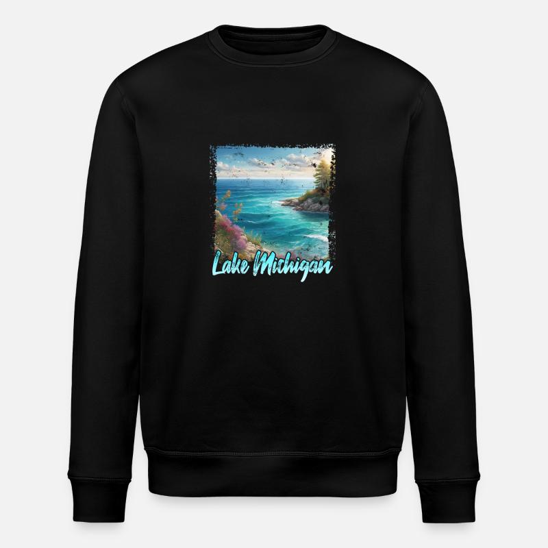 Lake Michigan - Stanley/Stella Unisex Bio-Sweatshirt ROLLER - Schwarz