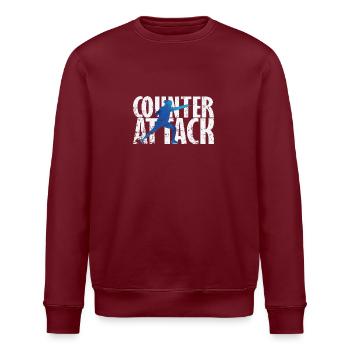 Counter Attack Fencing - Stanley/Stella ROLLER Unisex Organic Sweatshirt - burgundy - Front - Nik (191cm)