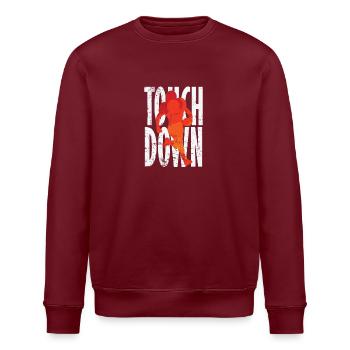Touchdown American Football - Stanley/Stella Unisex Bio-Sweatshirt ROLLER - Burgunderrot - Vorne - Nik (191cm)