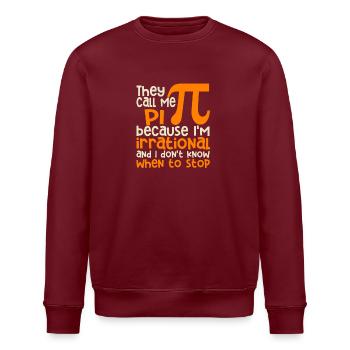 Ils m’appellent Pi Symbol Irrational Math Pi Day - Sweat bio ROLLER Stanley/Stella Unisexe - bordeaux - Devant - Nik (191cm)