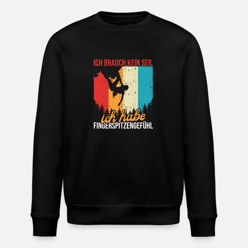 Freeclimbing Kletterer Bouldern Klettern - Stanley/Stella Unisex Bio-Sweatshirt ROLLER - Schwarz