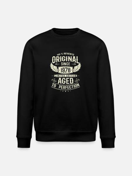 Retro 45th Birthday Present 1978 - Stanley/Stella ROLLER Unisex Organic Sweatshirt - black