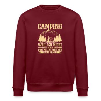 Campingliebhaber Wohnwagenbesitzer Camping Zelten - Stanley/Stella Unisex Bio-Sweatshirt ROLLER - Burgunderrot - Vorne - Nik (191cm)