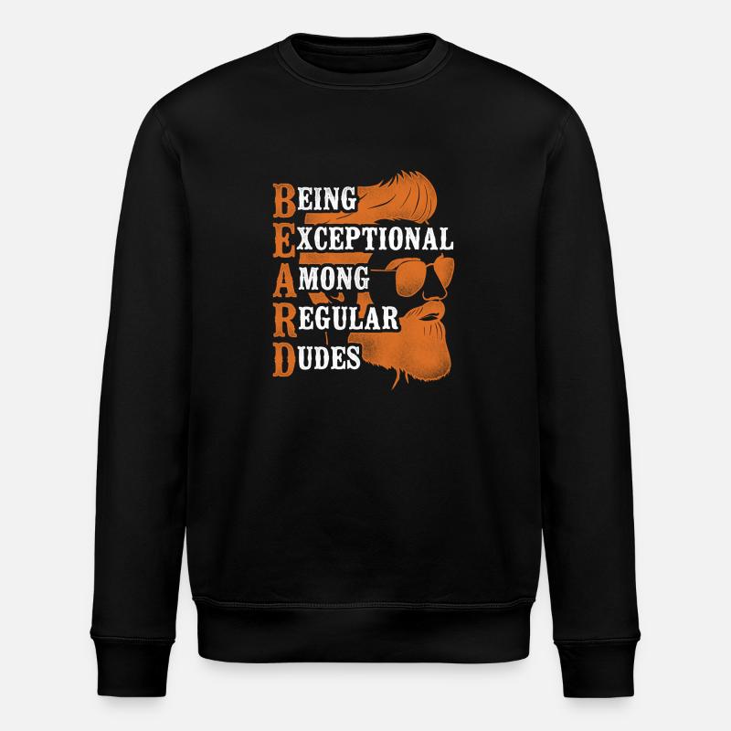 Beard Lover Bearded Man Ginger - Stanley/Stella ROLLER Unisex Organic Sweatshirt - black