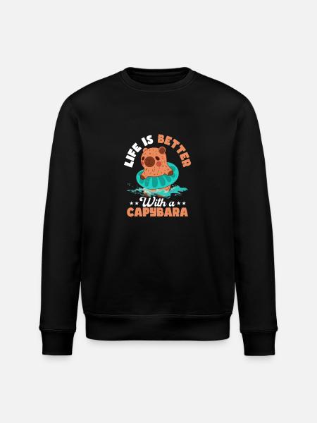 Life Is Better With A Capybara Capibara Owner Rode - Stanley/Stella ROLLER Unisex Organic Sweatshirt - black