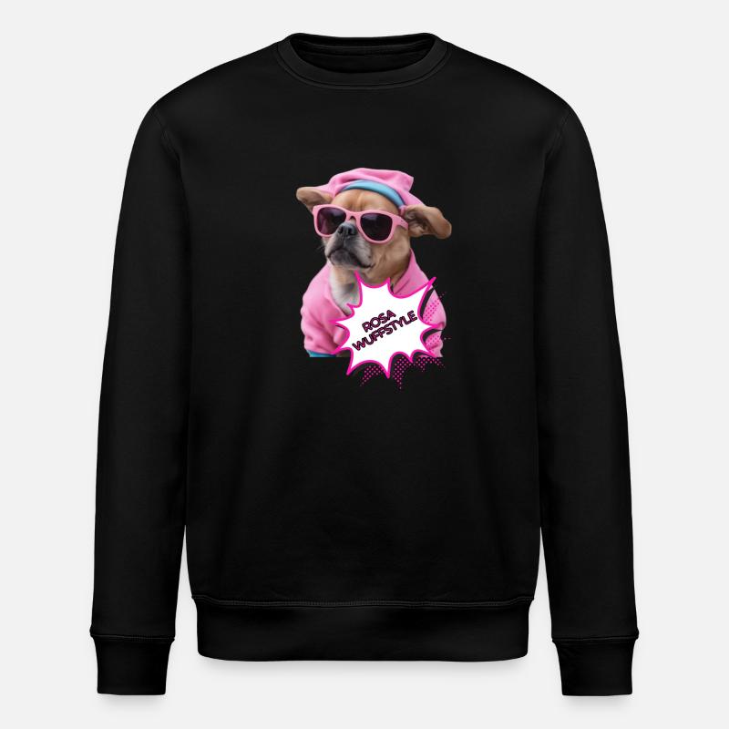 Rosa Wuffstyle - Stanley/Stella Unisex Bio-Sweatshirt ROLLER - Schwarz