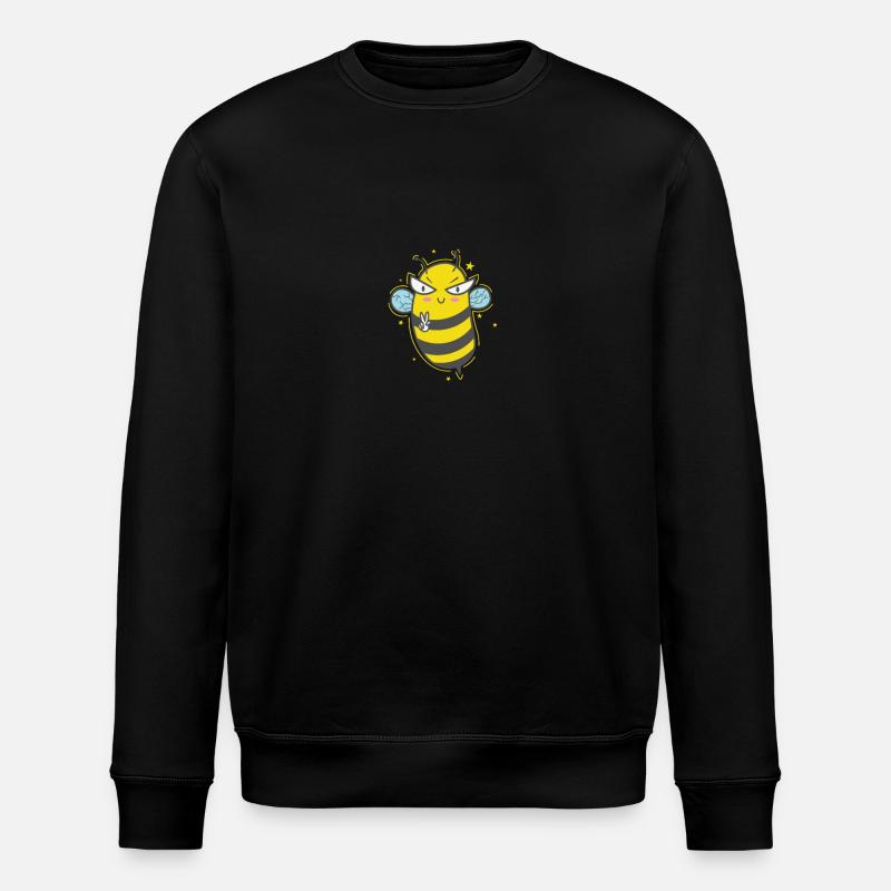 Peace Bee Animals Nature Honey - Stanley/Stella ROLLER Unisex Organic Sweatshirt - black