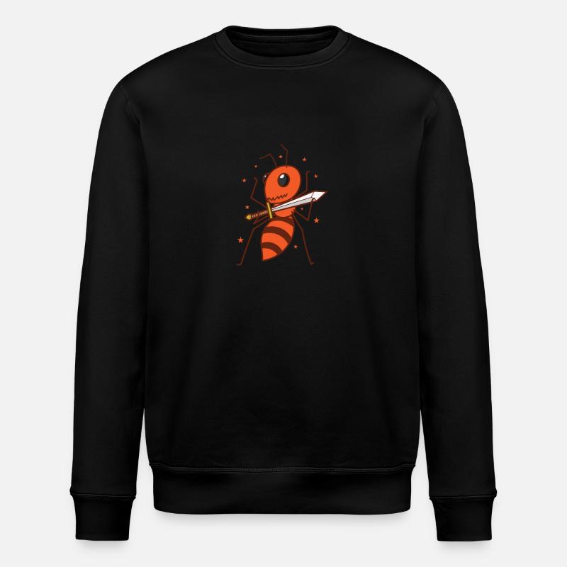 Fourmi avec épée, insectes industrieux - Sweat bio ROLLER Stanley/Stella Unisexe - noir