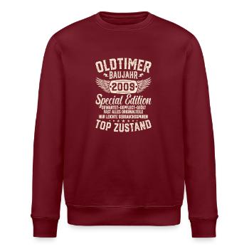 Vintage Geschenk 14-15 Jahre 2009 - Stanley/Stella Unisex Bio-Sweatshirt ROLLER - Burgunderrot - Vorne - Nik (191cm)