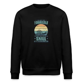 Be a Snail if you can Snail Shell Animal - Stanley/Stella ROLLER Unisex Organic Sweatshirt - black - Front - Nik (191cm)