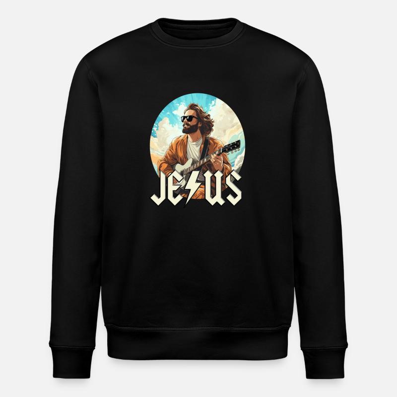 Christ Jesus avec guitare électrique - Sweat bio ROLLER Stanley/Stella Unisexe - noir