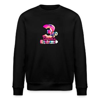 Hallo 3. Klasse Dritte Lehrer Student Tie Dye - Stanley/Stella Unisex Bio-Sweatshirt ROLLER - Schwarz - Vorne - Nik (191cm)