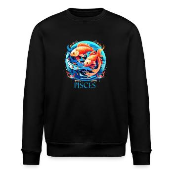 Portez votre signe du zodiaque astrologique avec fierté: Poissons - Sweat bio ROLLER Stanley/Stella Unisexe - noir - Devant - Nik (191cm)