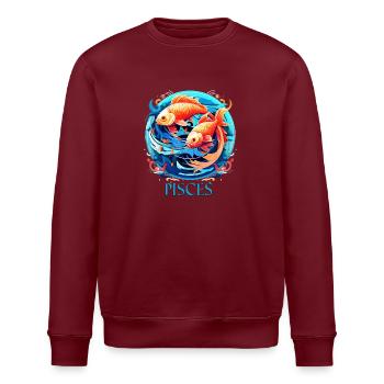 Portez votre signe du zodiaque astrologique avec fierté: Poissons - Sweat bio ROLLER Stanley/Stella Unisexe - bordeaux - Devant - Nik (191cm)