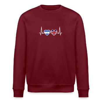 Nicaragua Royaume-Uni Vintage Heartbeat Flag - Sweat bio ROLLER Stanley/Stella Unisexe - bordeaux - Devant - Nik (191cm)