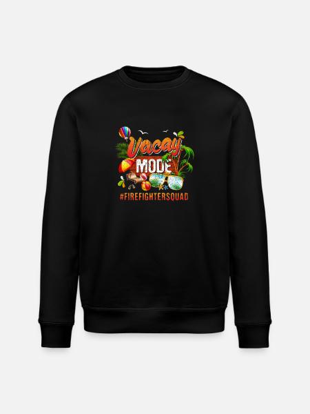 Firefighter Vacation Group #Firefightersquad - Stanley/Stella ROLLER Unisex Organic Sweatshirt - black