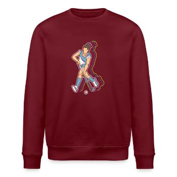 Field Hockey Retro - Stanley/Stella Unisex Bio-Sweatshirt ROLLER - Burgunderrot - Vorne - Nik (191cm)