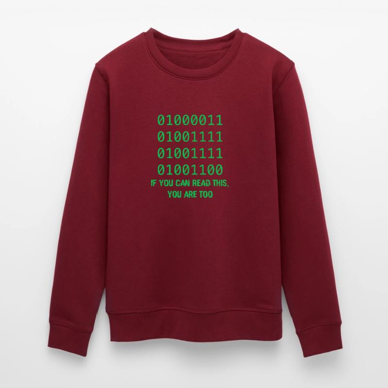 Computer Binary Code Developers Gift Stanley/Stella ROLLER Unisex Organic Sweatshirt