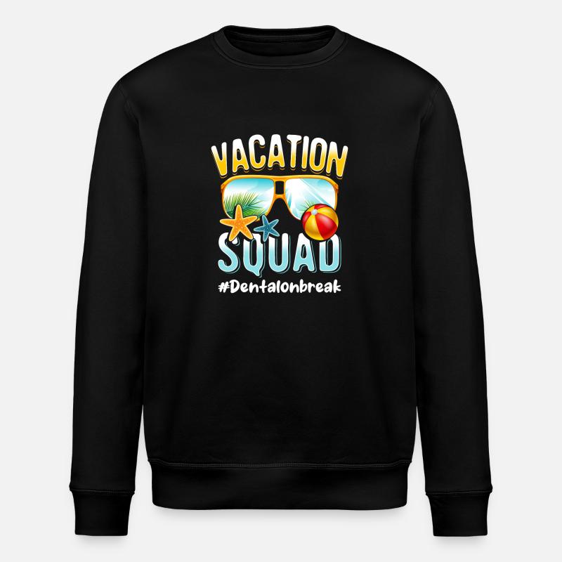 Dental Vacation Squad #Dentalonbreak - Stanley/Stella ROLLER Unisex Organic Sweatshirt - black