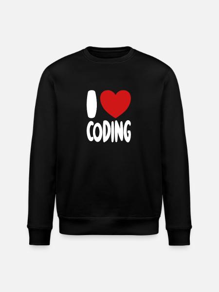 I Love Coding - Programmierer T-Shirt - Stanley/Stella Unisex Bio-Sweatshirt ROLLER - Schwarz