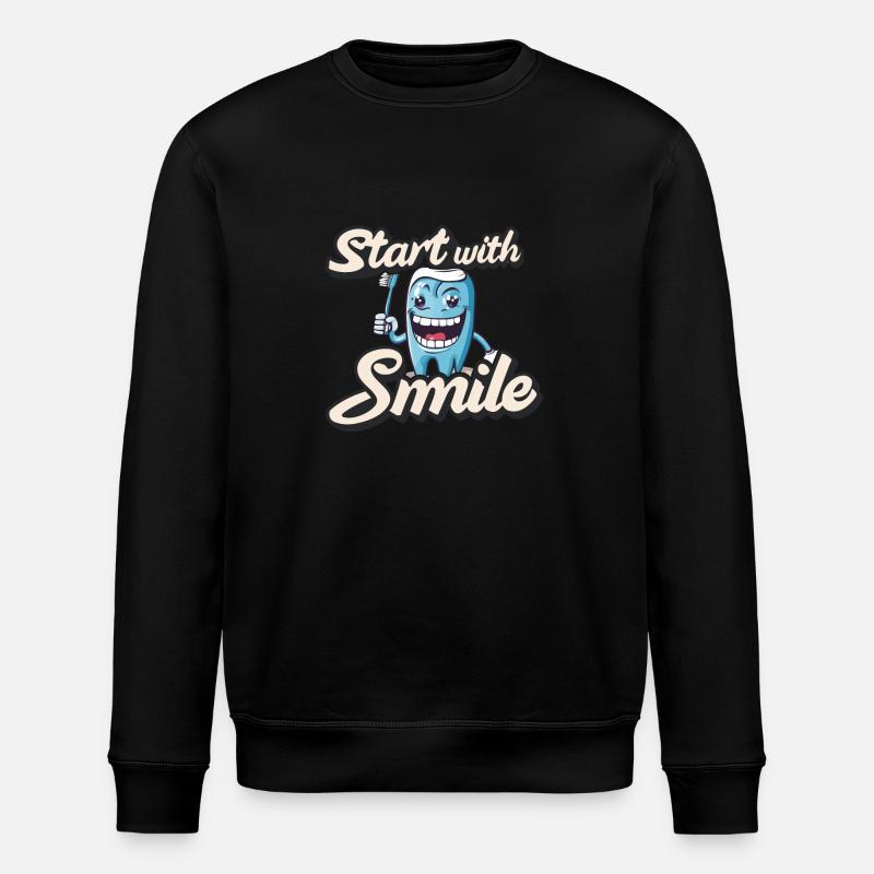 Start With Smile - Stanley/Stella Unisex Bio-Sweatshirt ROLLER - Schwarz