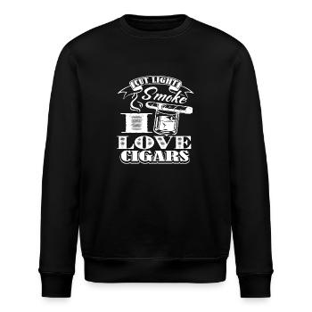 Cigar Smoking Cigar Smoking I Love Cigars - Stanley/Stella ROLLER Unisex Organic Sweatshirt - black - Front - Nik (191cm)