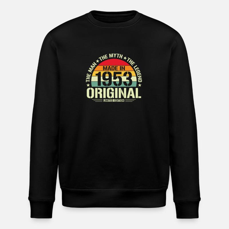 1953 Birthday Legend - Stanley/Stella ROLLER Unisex Organic Sweatshirt - black
