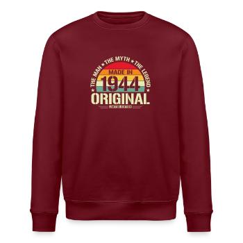 Klassiker 1944 - Stanley/Stella Unisex Bio-Sweatshirt ROLLER - Burgunderrot - Vorne - Nik (191cm)