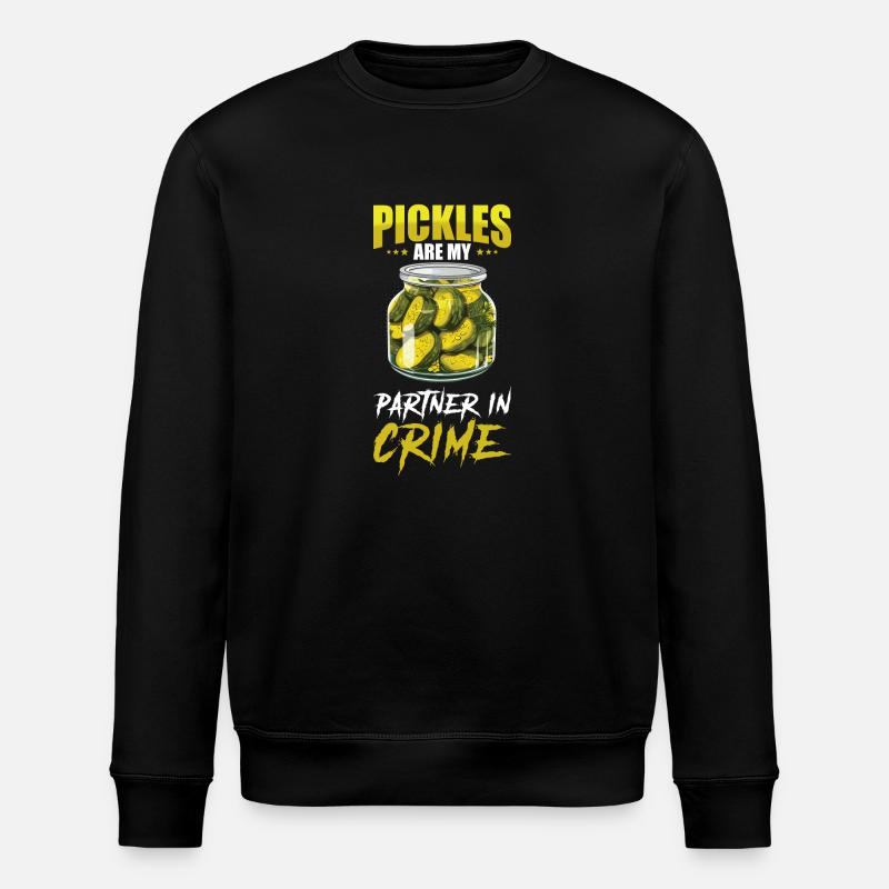 Pickles Lover Pickled Cucumber Gift - Stanley/Stella ROLLER Unisex Organic Sweatshirt - black