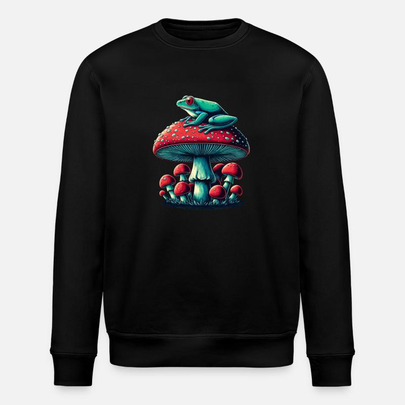 Grenouille mystique et champignon - Sweat bio ROLLER Stanley/Stella Unisexe - noir