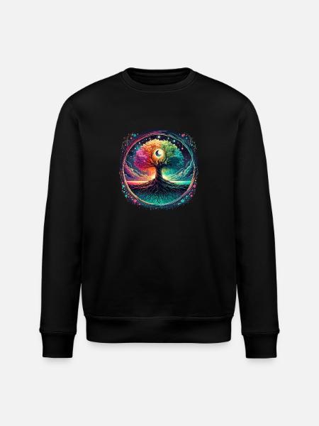 Månen faser Spirituelt æstetisk mystisk træ - Stanley/Stella økologisk unisex-sweatshirt ROLLER - sort