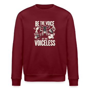 Droits des animaux Vegan Soyez la voix des sans-voix - Sweat bio ROLLER Stanley/Stella Unisexe - bordeaux - Devant - Nik (191cm)