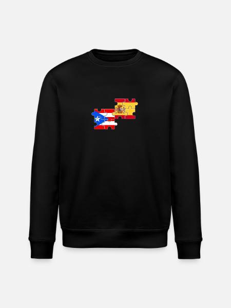 Puerto Rico Spain Flag Spanish Puerto Rican - Stanley/Stella ROLLER Unisex Organic Sweatshirt - black