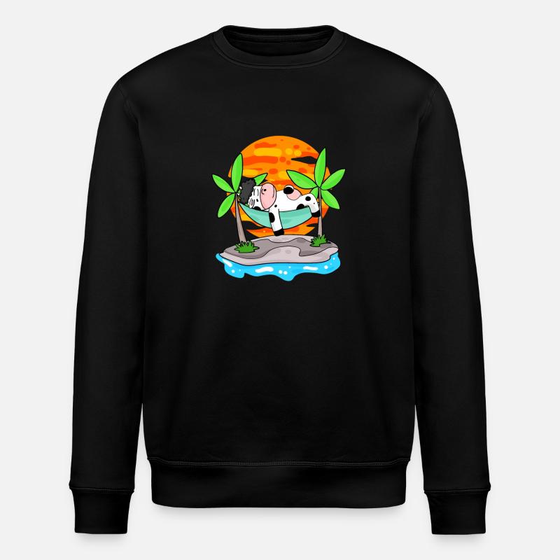 Vache sur la plage - Sweat bio ROLLER Stanley/Stella Unisexe - noir