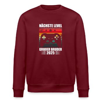 Nächste Level Großer Bruder 2025 - Stanley/Stella Unisex Bio-Sweatshirt ROLLER - Burgunderrot - Vorne - Nik (191cm)