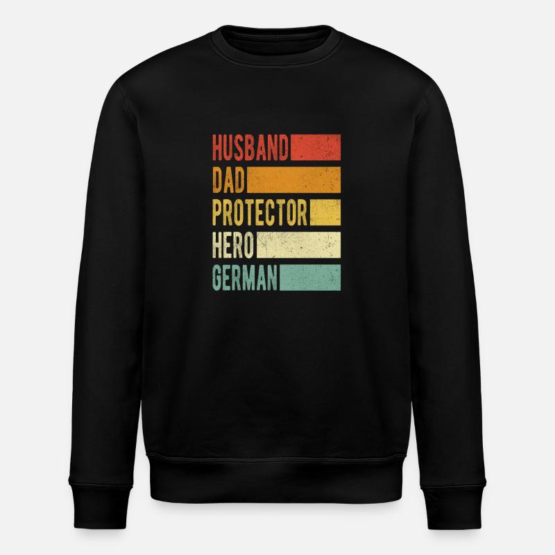 German Name Dad Gift - Stanley/Stella ROLLER Unisex Organic Sweatshirt - black