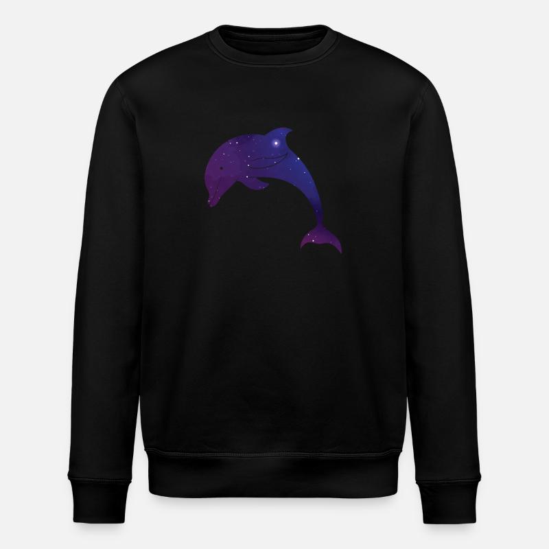 Dolphin Space Galaxy - Stanley/Stella Unisex Bio-Sweatshirt ROLLER - Schwarz