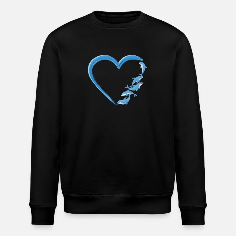 Coeur de dauphin - Sweat bio ROLLER Stanley/Stella Unisexe - noir