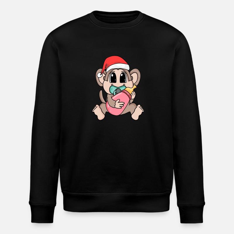 Singe bébé Noël - Sweat bio ROLLER Stanley/Stella Unisexe - noir