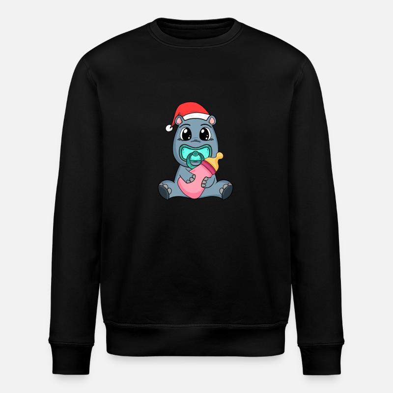 Hippopotame bébé Noël - Sweat bio ROLLER Stanley/Stella Unisexe - noir